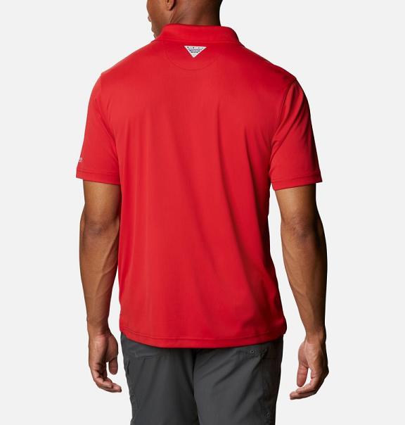 Columbia PFG Terminal Tackle Polo Red For Men's NZ49207 New Zealand